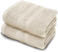 Makooz Premium Bathroom and Kitchen Hand Towels Pack of 2-500 GSM Combed Ring Spun 100% Egyptian Cotton - Quick Dry & Absorbent - Fast Drying Soft and Luxurious Bath Hand Towel Set - 50x85cm Cream
