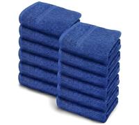Makooz Premium Face Flannels Pack of 12-500 GSM Egyptian Cotton Towel Set - Quick Dry Absorbent Wash Cloth - Easy Drying Kitchen and Bath Flannel for Home, Spa & Professional Use -30x30CM Royal Blue