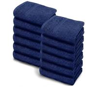 Makooz Premium Face Flannels Pack of 12-500 GSM Egyptian Cotton Towel Set - Quick Dry Absorbent Wash Cloth - Easy Drying Kitchen and Bath Flannel for Home, Spa & Professional Use - 30x30CM Navy Blue