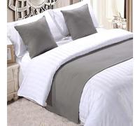 Makooz Solid Velvet Bed Runner King Size for 1.5m Bed - Matching Cushion Covers Sold Separately - Hotel Grade No Fading Soft Luxury Scarf - Bedroom Guesthouse Bedding Protection- 63x265cm Light Grey