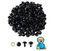 Makorobi 200PCS 10mm Safety Eyes for Crochet Toys Black Plastic Craft Eyes with Washers for Amigurumi Stuffed Animals Crochet Toys Crafts Making