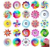 Makorobi 40 Pack Mini Colourful Fidget Spinners Party Bag Filler for Kids, Rainbow Pass the Parcel Prizes, Finger Spinner for Kids - Classroom Rewards, Sensory Fidget Toys(1.6 Inch)