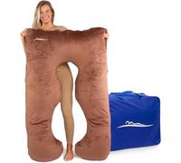 MAKOSAS KomfortKissen Original Premium Orthopaedic Cuddly Pillow, Body Pillow, Side Sleeper Pillow, For Better Sleep and Against Back Pains, 100 x 150 cm (Micro Plush - Brown)