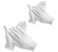 Makoto Nobu 2 Pairs White Cotton Gloves, Protective Gloves For Eczema,Dry Skin,Jewellery Cleaning, Inspection Glove, Coin Handling And Jewelry Inspection Glove