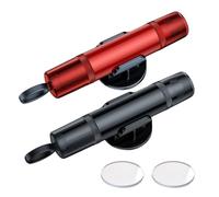 Makoto Nobu 2 Pcs Car Safety Hammer, 2 in 1 Window Breaker and Seat Belt Cutter, with 2 Test Glass, 2 Holders, Portable Tungsten Steel Car Emergency Escape Tool, Red and Black