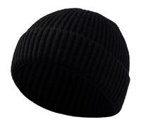 Makoto Nobu Beanie Hat Men Knit Cuff Trawler Beanie Caps Thermal Winter hat for Men and Women, Fisherman Beanie, Watch Cap, Unisex Gifts for Men Black