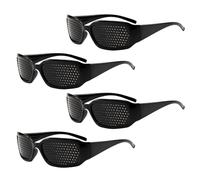 Makoto Nobu Grid Pinhole Glasses, Black, Set of 4, Vision Improvement, Eye Relaxation, Training