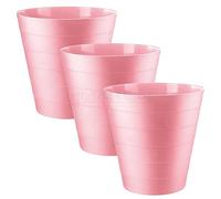 MAKREL 6 Litre Round Plastic Rubbish Bin for Bedrooms, Bathrooms, Kitchens, Home Offices, Dorm Rooms and More. Lightweight Circular Waste Basket Trash Can. (Pink, 3)