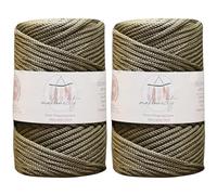 Makromecity, 2 Skeins 5mm x 104 Yards Polyester Macrame Cord 5mm Polypropylene Olive Green Macrame Cord Macrame Cord for Crochet Wall Hanging Bags Under Plate