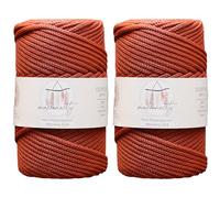 Makromecity, 2 Skeins 5mm x 94 Yards 5mm Macrame Polyester Cord - Brick Polypropylene Cord for Macrame Bag, Craft Making, Wall Hanging, Bags, Underplate, Carpet