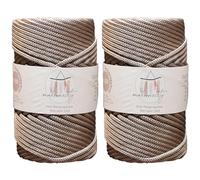 Makromecity 2 Skeins of 5mm Polypropylene Mink Macrame Cord, 311 Feet Each, Perfect for Wall Hangings, Bags, Underplate, Rugs