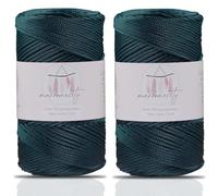 Makromecity, 2 Skeins of Polyester Macrame Cord 2mm x 250 Yards (750 feet) 2mm Polypropylene Macrame Cord for Macrame Art & Crafts for Wall Hangings, Bags, Underplate, Rug (29 Colors Available)