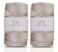 Makromecity, 2 Skeins of Polyester Macrame Cord 2mm x 250 Yards (750 feet) 2mm Polypropylene Macrame Cord for Macrame Art & Crafts for Wall Hangings, Bags, Underplate, Rug (29 Colors Available)
