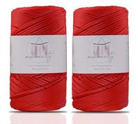 Makromecity, 2 Skeins of Polyester Macrame Cord 2mm x 250 Yards (750 feet) 2mm Polypropylene Macrame Cord for Macrame Art & Crafts for Wall Hangings, Bags, Underplate, Rug (29 Colors Available)