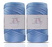 Makromecity, 2 Skeins of Polyester Macrame Cord 2mm x 250 Yards (750 feet) 2mm Polypropylene Macrame Cord for Macrame Art & Crafts for Wall Hangings, Bags, Underplate, Rug (29 Colors Available)