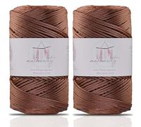 Makromecity, 2 Skeins of Polyester Macrame Cord 2mm x 250 Yards (750 feet) 2mm Polypropylene Macrame Cord for Macrame Art & Crafts for Wall Hangings, Bags, Underplate, Rug (29 Colors Available)