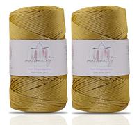 Makromecity, 2 Skeins of Polyester Macrame Cord 2mm x 250 Yards (750 feet) 2mm Polypropylene Macrame Cord for Macrame Art & Crafts for Wall Hangings, Bags, Underplate, Rug (29 Colors Available)