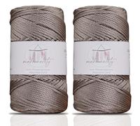 Makromecity, 2 Skeins of Polyester Macrame Cord 2mm x 250 Yards (750 feet) 2mm Polypropylene Macrame Cord for Macrame Art & Crafts for Wall Hangings, Bags, Underplate, Rug (29 Colors Available)
