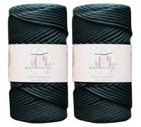 Makromecity, 2 Skeins of Polyester Macrame Cord 3mm x 131 Yards (394 feet) 3mm Polypropylene Forest Green Macrame Cord Crochet Macrame Bag Cord Crafts for Wall Hangings, Bags, Underplate
