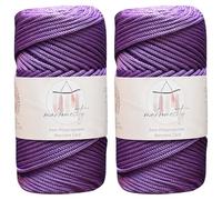 Makromecity, 2 Skeins of Polyester Macrame Cord 3mm x 131 Yards (394 feet) 3mm Polypropylene Lilac Macrame Cord Crochet Macrame Bag Cord Crafts for Wall Hangings, Bags, Underplate, Rug