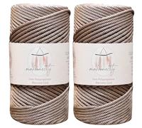 Makromecity, 2 Skeins of Polyester Macrame Cord 3mm x 131 Yards (394 feet) 3mm Polypropylene Mink Macrame Cord Crochet Macrame Bag Cord Crafts for Wall Hangings, Bags, Underplate, Rug