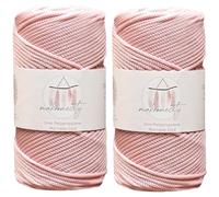 Makromecity, 2 Skeins of Polyester Macrame Cord 3mm x 131 Yards (394 feet) 3mm Polypropylene Pink Macrame Cord Crochet Macrame Bag Cord Crafts for Wall Hangings, Bags, Underplate, Rug