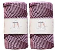 Makromecity, 2 Skeins of Polyester Macrame Cord 3mm x 131 Yards (394 feet) 3mm Polypropylene Plum Macrame Cord Crochet Macrame Bag Cord Crafts for Wall Hangings, Bags, Underplate, Rug