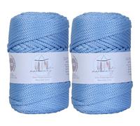 Makromecity, 2 Skeins of Polyester Macrame Cord 5mm x 104 Yards (311 feet) 5mm Polypropylene Baby Blue Macrame Cord Crochet Macrame Bag Cord Crafts for Wall Hangings, Bags, Underplate, Rug