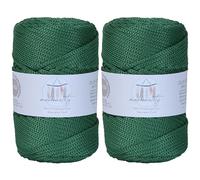 Makromecity, 2 Skeins of Polyester Macrame Cord 5mm x 104 Yards (311 feet) 5mm Polypropylene Benetton Green Macrame Cord Crochet Macrame Bag Cord Crafts for Wall Hangings, Bags, Underplate, Rug