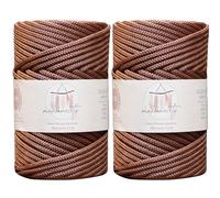 Makromecity, 2 Skeins of Polyester Macrame Cord 5mm x 104 yards (311 feet) 5mm Polypropylene Copper Macrame Cord Crochet Macrame Bag Cord Crafts for Wall Hangings, Bags, Underplate, Rug