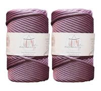 Makromecity, 2 Skeins of Polyester Macrame Cord 5mm x 104 Yards (311 feet) 5mm Polypropylene Plum Macrame Cord Crochet Macrame Bag Cord Crafts for Wall Hangings, Bags, Underplate, Rug