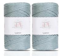 Makromecity, 2 Skeins of Sparkle Polyester Macrame Cord 2mm x 250 Yards (750 feet) 2mm Polypropylene Macrame Cord for Macrame Art & Crafts for Wall Hangings, Bags, Underplate, Rug