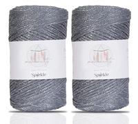 Makromecity, 2 Skeins of Sparkle Polyester Macrame Cord 2mm x 250 Yards (750 feet) 2mm Polypropylene Macrame Cord for Macrame Art & Crafts for Wall Hangings, Bags, Underplate, Rug