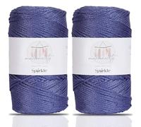Makromecity 2 Skeins of Sparkle Polyester Macrame Cord, 2mm x 750 Feet, 25 Colors, Heat-Fusible, Washable, Perfect for Macrame Art & Crafts