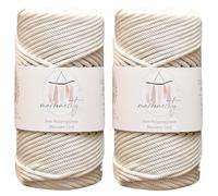 Makromecity 2 Skeins Polyester Macrame Cord 3mm x 131 Yards (394 Feet) Polypropylene Ecru Cord for Crochet, Crafts, Wall Hangings, Bags, Underplate, Rug