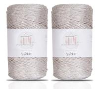 Makromecity 2 Skeins Sparkle Polyester Macrame Cord 2mm x 750ft for Macrame Art & Crafts