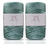 Makromecity, 2 Spools of 2mm x 250 Yards (750 Feet) Polyester Macrame Cord 2mm Polypropylene for Macrame Art and Crafts for Wall Hanging, Bags, Bottom Plate,