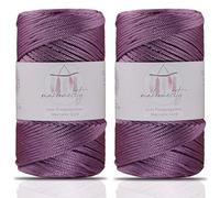Makromecity, 2 Spools of 2mm x 750ft Polyester Macrame Cord, 2mm Macrame Rope for Crafts, Wall Hangings, Bags, Placemats, Rugs (29 Colors Available)