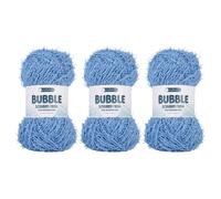 Makromecity Bubble Scrubby Yarn - 100% Premium Polyester Yarn for Crocheting and Knitting - 3.5 Oz (100g), 98 Yds (90m) - Ideal for Dishcloths, Crafting & Bath Washcloths (Baby Blue, 3 Skeins)