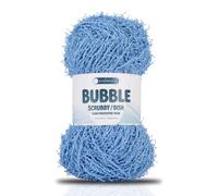 Makromecity Bubble Scrubby Yarn - 100% Premium Polyester Yarn for Crocheting and Knitting - 3.5 Oz (100g), 98 Yds (90m) - Ideal for Dishcloths, Crafting & Bath Washcloths (Baby Blue, 1 Skein)