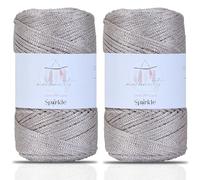 Makromecity, Glitter Polyester Macrame Cord, 2 mm x 750 ft, 2 mm, Polypropylene Macrame Cord for Macrame, Arts and Crafts, for Wall Hangings, Bags, Coasters, Rug, 2 Spools