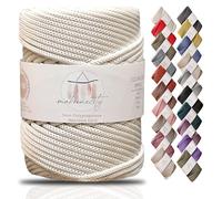 Makromecity, Macrame Cord Polyester 5mm x 104 Yards 5mm Polypropylene Macrame Cord for Macrame Wall Hanging Bags Bottom Plate Carpet (Ecru)