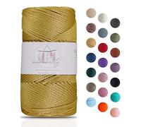 Makromecity Macrame Yarn, 2mm x 115m, Premium Polyester Polypropylene Yarn for Crafts, Home Decorations, 20 Colors