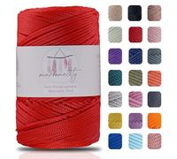 Makromecity, Polyester Macrame Cord (2 mm x 750 feet) 2 mm Polypropylene Red Macrame Cord Crochet Macrame Bag Cord Crafts for Wall Hangings, Bags, Underplate, Rug (25 Colors Available)
