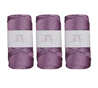 Makromecity, Polyester Macrame Cord 2mm x 125 Yards (375 feet) 2mm Polypropylene Macrame Cord Crochet Macrame Bag Cord Crafts for Wall Hangings, Bags, Underplate, Rug (3, Plum)