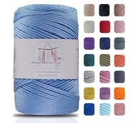 Makromecity, Polyester Macrame Cord 2mm x 250 yards (750 feet) 2mm Polypropylene Baby Blue Macrame Cord Crochet Macrame Bag Cord Crafts for Wall Hangings, Bags, Underplate, Rug