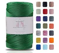 Makromecity, Polyester Macrame Cord 2mm x 250 yards (750 feet) 2mm Polypropylene Benetton Green Macrame Cord Crochet Macrame Bag Cord Crafts for Wall Hangings, Bags, Underplate, Rug
