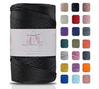 Makromecity, Polyester Macrame Cord 2mm x 250 Yards (750 feet) 2mm Polypropylene Black Macrame Cord for Macrame Art & Crafts for Wall Hangings, Bags, Underplate, Rug (29 Colors Available)