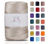 Makromecity, Polyester Macrame Cord 2mm x 250 yards (750 feet) 2mm Polypropylene Latte Macrame Cord Crochet Macrame Bag Cord Crafts for Wall Hangings, Bags, Underplate, Rug