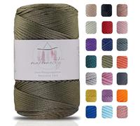 Makromecity, Polyester Macrame Cord 2mm x 250 yards (750 feet) 2mm Polypropylene Olive Drab Macrame Cord Crochet Macrame Bag Cord Crafts for Wall Hangings, Bags, Underplate, Rug